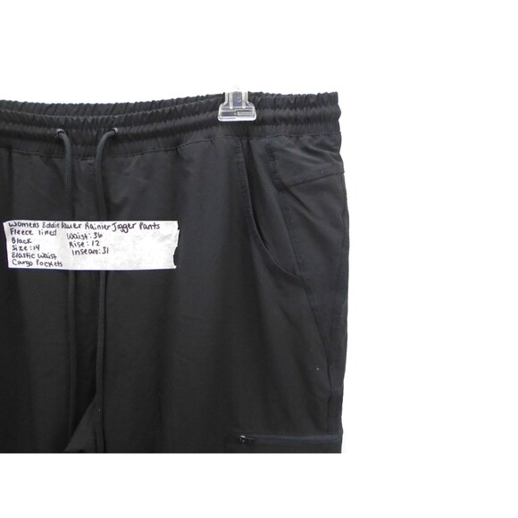 Eddie Bauer Pants Rainier Women Size 14 (36x31) Black Flannel Lined Jogger - Picture 6 of 11